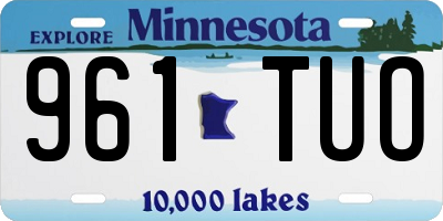 MN license plate 961TUO