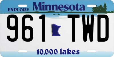 MN license plate 961TWD