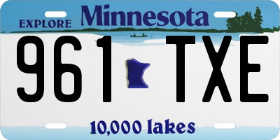 MN license plate 961TXE
