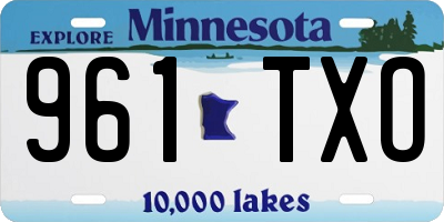 MN license plate 961TXO