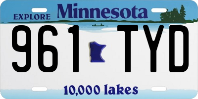 MN license plate 961TYD