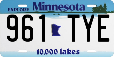 MN license plate 961TYE