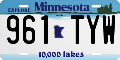 MN license plate 961TYW
