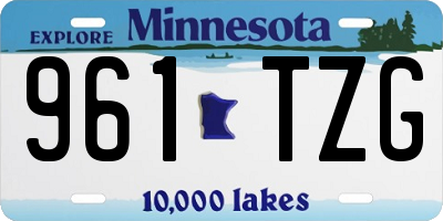 MN license plate 961TZG