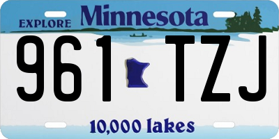 MN license plate 961TZJ
