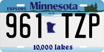 MN license plate 961TZP