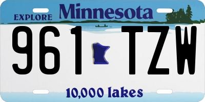 MN license plate 961TZW