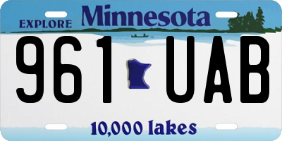 MN license plate 961UAB