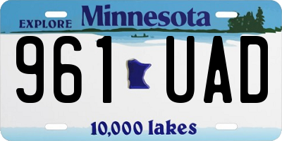 MN license plate 961UAD