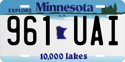 MN license plate 961UAI
