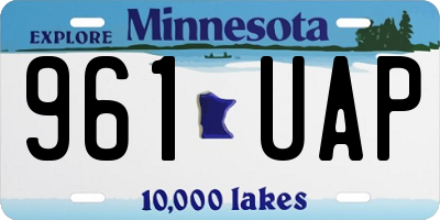 MN license plate 961UAP