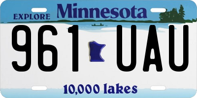 MN license plate 961UAU