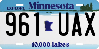MN license plate 961UAX