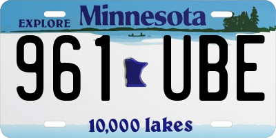 MN license plate 961UBE