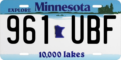 MN license plate 961UBF