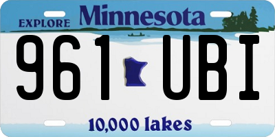 MN license plate 961UBI