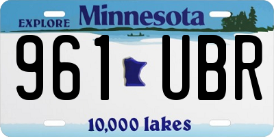 MN license plate 961UBR