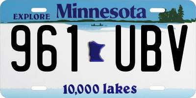 MN license plate 961UBV