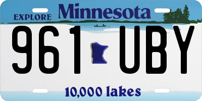 MN license plate 961UBY