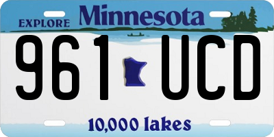 MN license plate 961UCD