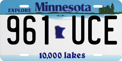 MN license plate 961UCE