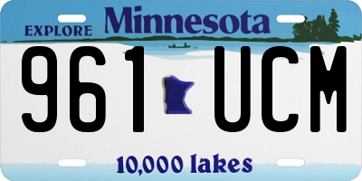 MN license plate 961UCM