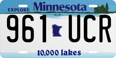 MN license plate 961UCR