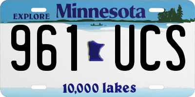 MN license plate 961UCS