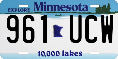 MN license plate 961UCW