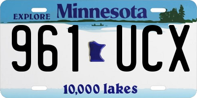 MN license plate 961UCX