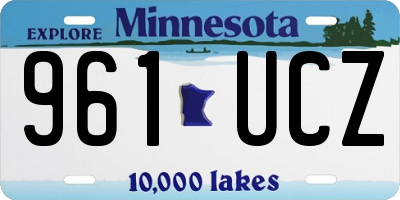 MN license plate 961UCZ