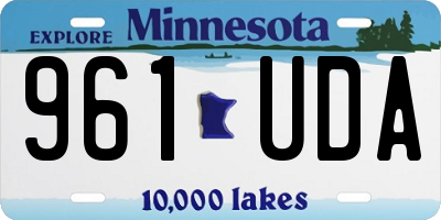 MN license plate 961UDA