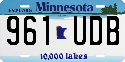 MN license plate 961UDB