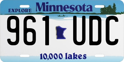 MN license plate 961UDC