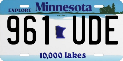 MN license plate 961UDE