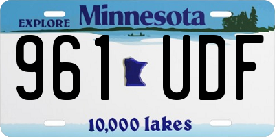 MN license plate 961UDF