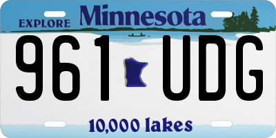 MN license plate 961UDG
