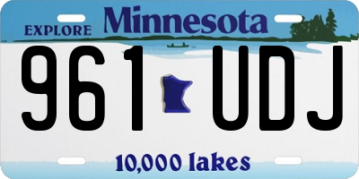 MN license plate 961UDJ
