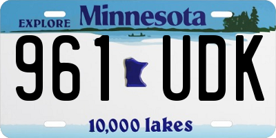 MN license plate 961UDK