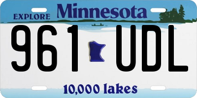 MN license plate 961UDL
