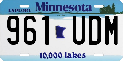 MN license plate 961UDM