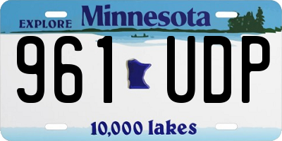 MN license plate 961UDP
