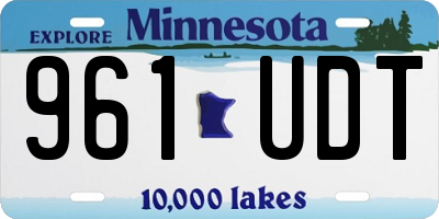 MN license plate 961UDT