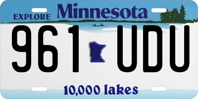 MN license plate 961UDU