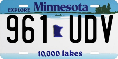 MN license plate 961UDV