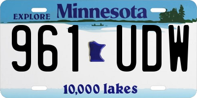 MN license plate 961UDW