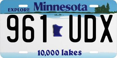 MN license plate 961UDX