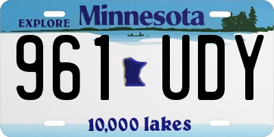 MN license plate 961UDY