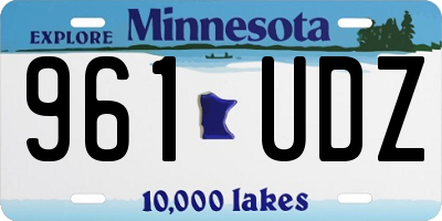 MN license plate 961UDZ