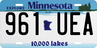 MN license plate 961UEA